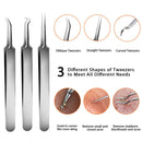 10PCS Blackhead Remover Pimple Extractor Tool, Comedone Pimple Extractor Tool, Acne Kit for Blackhead, Whitehead Popping, Curved Blackhead Tweezers Kit ZZAMG