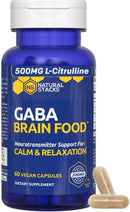 GABA Brain Food - GABA Supplement with L-Citrulline & Grape Seed Extract - Supports Calm & Relaxation - Nighttime Sleep Aid - Supports Production of Gamma Aminobutyric Acid - 120 L-Citrulline Capsules Infinity Warehouse