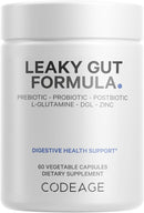 Codeage Leaky Gut Supplement, L-Glutamine, N-Acetylglucosamine, Probiotic, Butyric Acid, Polyphenols, Quercetin, DGL, Marshmallow Root, Berberine, BioPerine, Cinnamon, Vegan, Non-GMO, 60 Capsules Infinity Warehouse