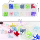 Aufisi Dried Flowers Nail Art - 1 Box Mini Real Natural Pressed Dry Flowers, 12 Colors Dry Flowers Nail Art Decoration Supplies, 3D Applique DIY Nail Decoration Sticker (Japanese Dried Flowers) Aufisi