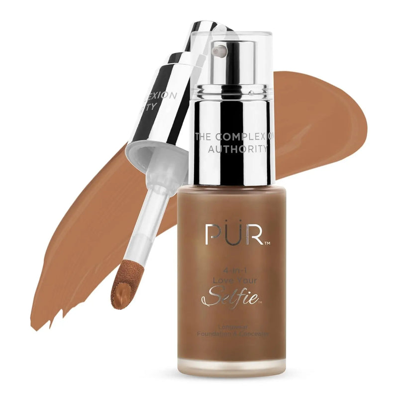PUR Beauty 4-in-1 Love Your Selfie Foundation & Concealer - Longwear Full Coverage Liquid Makeup Foundation with Hydrating Blend for Refined-Looking, Natural Beauty Glow, Skin Texture & Tone Infinity Warehouse
