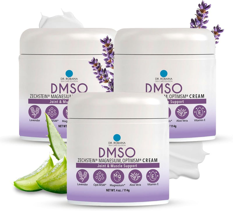 Dr. Robaina Lavender DMSO Cream - 99.9% Pure Pharmaceutical Grade | Skin Nourishing Formula with Zechstein Magnesium, Arnica, Aloe Vera, Vitamin E - 4 oz | Made in USA Infinity Warehouse