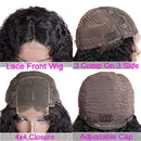 4x4 Lace Closure Wigs Brazilian Water Wave Human Hair Wigs with Baby Hair 180% Density Black Wigs for Women Natural Color(22 Inch, Water wave wig) Foreverlove