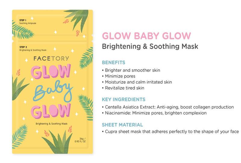 FaceTory 7 Sheet Mask Gift Set | Hydrate, Brighten, Moisturize for Glowing Skin FACETORY Store