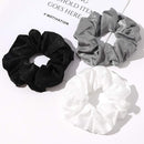 Silk Satin Scrunchies Women Hair Ties - Ivyu Big Scrunchy Ponytail Holder No Crease Hair Bands Soft Elastic No Hurt Your Hair for Vsco Girl Women White Black Gray Pink Ivyu Store
