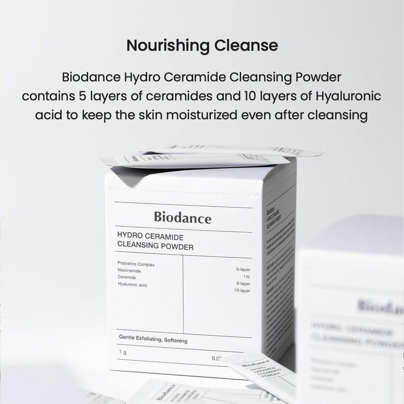 Biodance Hydro Ceramide Cleansing Powder, Gentle Exfoliating Daily Facial Cleanser with Hyaluronic Acids & Ceramides, Enzyme Powder | 0.03 oz x 30ea Infinity Warehouse