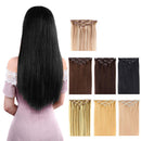 14" Clip in Hair Extensions Real Human Hair for Women - Silky Straight Jet Black Human Hair Clip in Extensions 50grams 4pieces