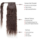 18 Inches Corn Wave Wrap Around Human Hair Ponytail Extensions 100% Remy Human Hair Long Wavy Curly With Comb Clip in One Piece Pony Tail Extensions For Black Women