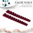 Edary Matte False Nails Short Red Square Fake Nails Press on Nails 24Pcs Art Nail for Women Edary