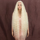 Style Icon 41" Lace Front Wigs Long Wavy Synthetic Wigs with Baby Hair Half Hand Tied 130% Density Wigs (1.5"4" Simulated Scalp, 613) Style Icon Store