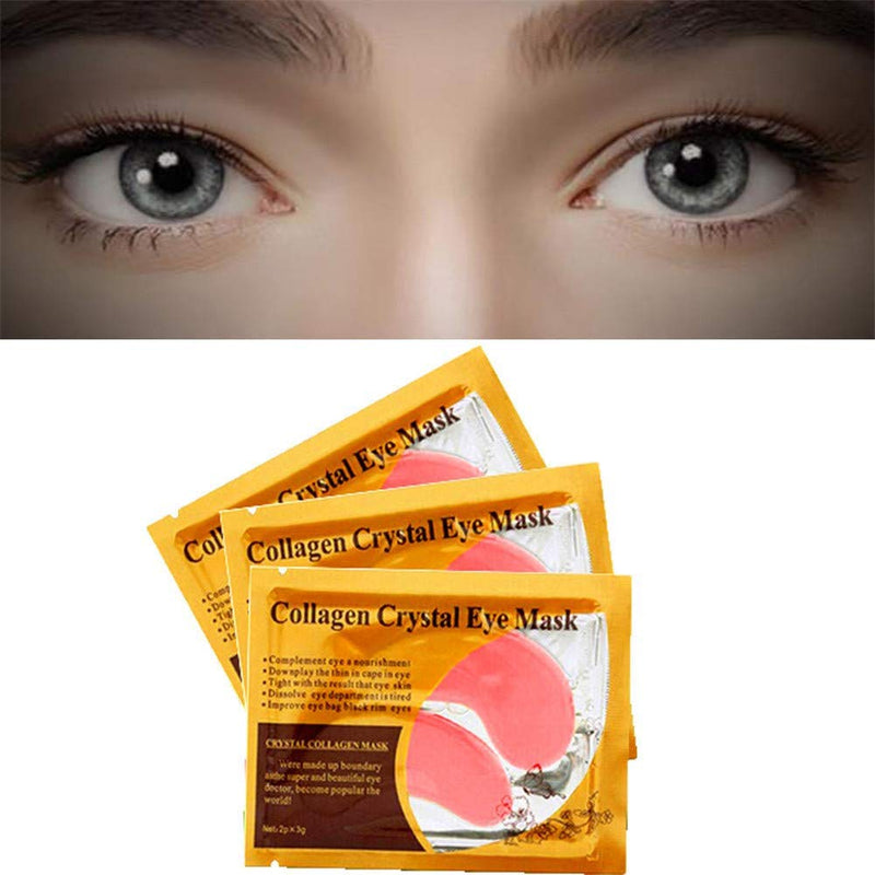 Adofect 30 Pairs Pink Collagen Under Eye Mask Anti-Aging Hyaluronic Acid Eye Patches for Moisturizing & Reducing Dark Circles, Luxury Gift for Women and Men, Pink Adofect