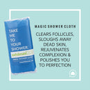 ExfoliMATE | Magic Exfoliating Shower Cloth Gently Removes Dead Skin for a Youthful Clear Complexion (Pocket 2.0, Aqua) Green Heart Labs
