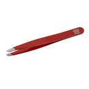 Regine Switzerland Slant Tweezer - Handmade in Switzerland - Professional Eyebrow & Facial Hair Remover - Etched Interior Grabs Hair from The Root - Perfectly Aligned Tips - Stainless Steel, Red Regine Switzerland