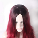 23" Natural Full Wigs Hair Long Wavy Wig Synthetic Heat Resistant (Ombre Red) Rswsp