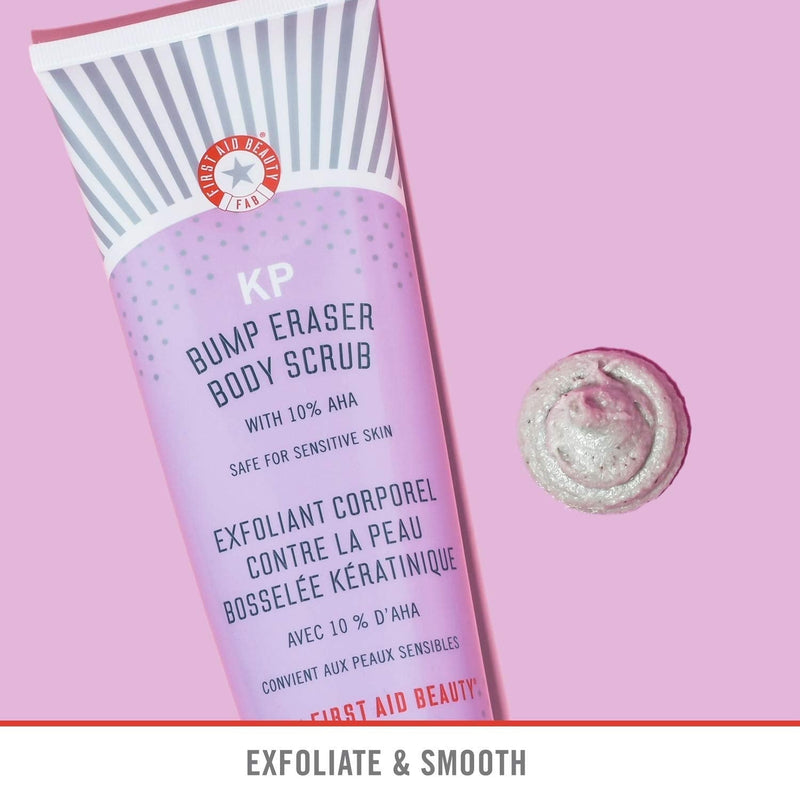 First Aid Beauty KP Bump Eraser Body Scrub Exfoliant for Keratosis Pilaris with 10% AHA 2 oz. First Aid Beauty