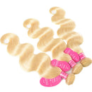 Aopusi 613 Blonde Hair Bundles with Closure (16 18 20+14,Free Part) Brazilian Human Hair Body Wave Bundles with 4×4 Lace Closure Virgin Hair 3 Bundles with Closure Body Wave Human Hair with Closure Aopusi