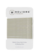 Heliums Gray Extra Long Wavy Color Match Bobby Pins, 2.5 Inch - 24 Pins Heliums