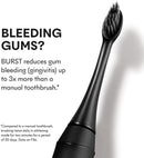 BURST Replacement Electric Toothbrush Heads for BURST Sonic Toothbrush, Charcoal Bristles, Deep Clean, Healthier Smile, 3pk (Black) Burst