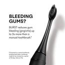 BURST Electric Toothbrush with Charcoal Sonic Toothbrush Head, Deep Clean, Fresh Breath & Healthier Smile, 3 Modes - Whitening, Sensitive, Massage, Black [Packaging May Vary] Burst