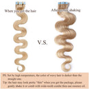 Tape in Hair Extensions Human Hair Wavy Tape in Remy Hair Body Wave Invisible Skin Weft Tape on Seamless Double Sided Tape Hairpiece for Women 20 inch Ash Blonde 20pcs 50g
