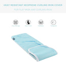 Bluecell Heat Resistant Neoprene Curling Iron Holder Cover Bag Flat Iron Curling Wand Travel Case Pouch 15 x 5 Inches (Cyan Marble Pattern) Bluecell World