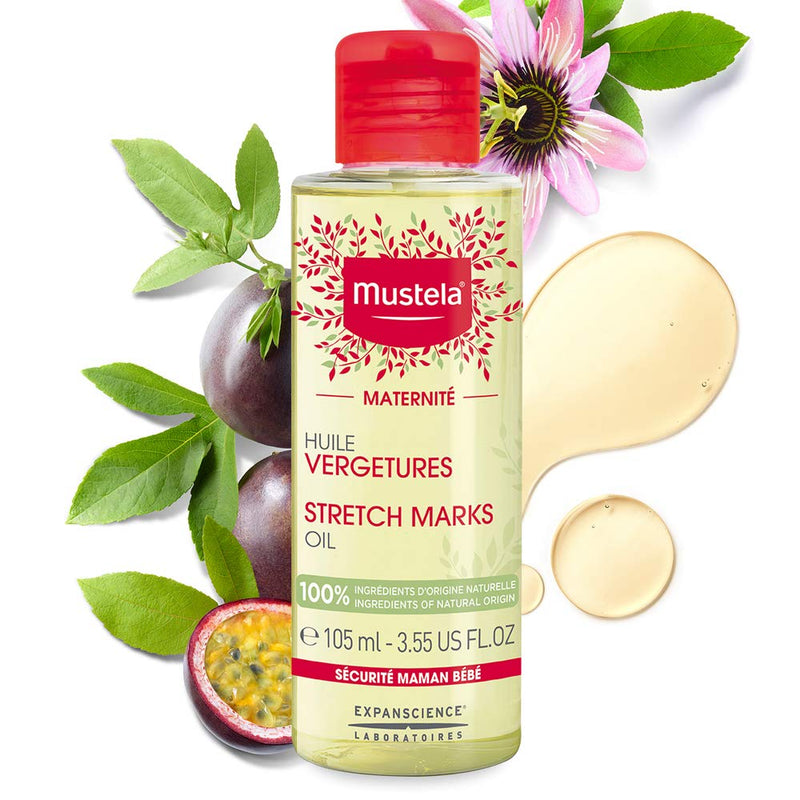 Mustela Stretch Marks Oil, 3.54 FL. OZ, 100% Ingredients of Natural Origin, 3.55 fl. oz. martinandmark.com
