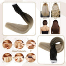 Fshine Tape in Hair Extensions Human Hair 22 Inch Tape in Balayage Hair Extensions Off Black 1B Fading to 8 And 22 Blonde Extensions 20 Pcs Invisible Tape in Hair Extensions 50 Gram Fshine Store