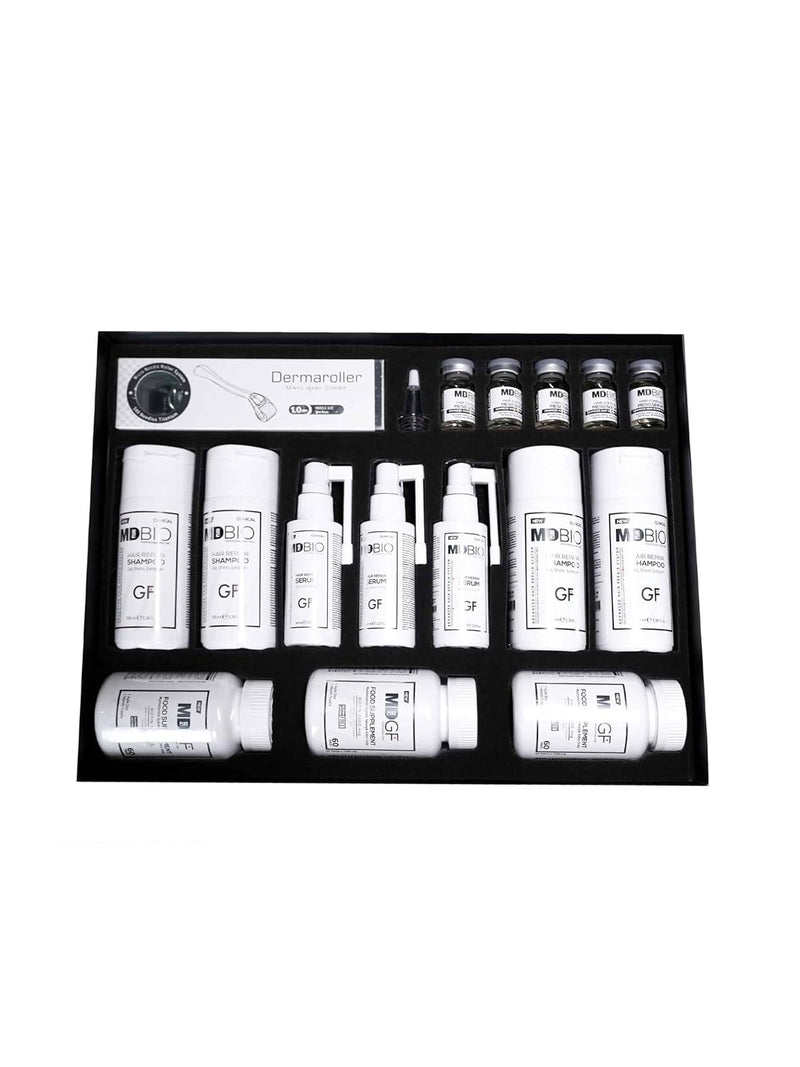 MD PLUS BIO Advanced Special Formula Package - Clinical Hair Transplant Repair Kit – Special Hair Care Set Containing; Shampoo, Serum, Multivitamins and Complex Meso Serum - Biotin, Keratin, Collagen Infinity Warehouse