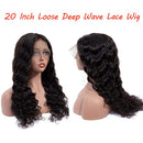 BLY 13x4 Frontal Wigs Loose Deep Wave Lace Front Human Hair Wigs Pre Plucked with Baby Hair 18 Inch Glueless for Black Women 150% Density Natural Black BLY