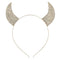 Lux Accessories Gold Tone Faux Rhinestone Devil Horn Costume Cat Ear Headband LUX ACCESSORIES