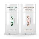Native Deodorant - Natural Deodorant For Women and Men - 2 Pack - Aluminum Free, Free of Parabens - Contains Probiotics - Coconut & Vanilla And Eucalyptus & Mint Native Store