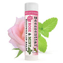 Beessential All Natural Rose Mint Lip Balm 2 pack – Heals and Prevents Dry and Chapped Lips – Moisturizing Beeswax, Coconut, Shea and Cupuacu Butter Beessential