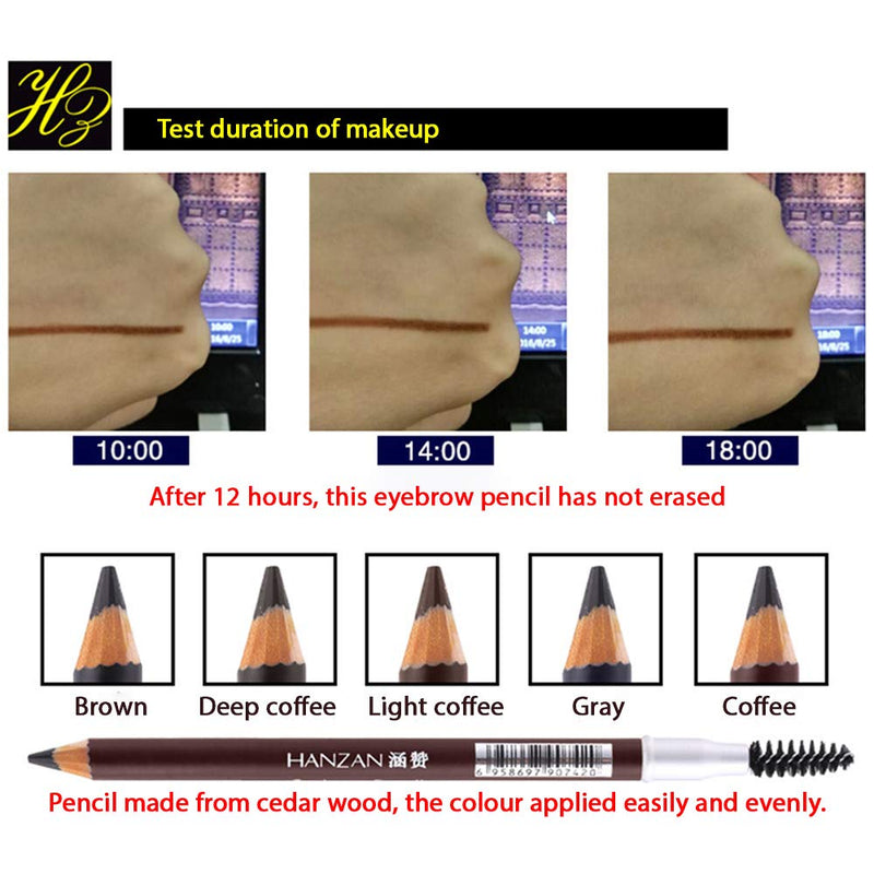 HANZAN Waterproof Eye Brow Eyeliner Eyebrow Pen Pencil Makeup Cedar Wood Cosmetic Tool (EB01 BROWN) HANZAN