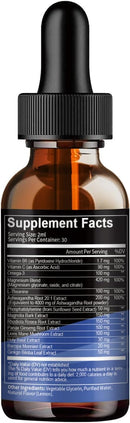 cortisol Supplement Liquid Drops Hormone Balance for Women Men with Magnesium Complex,Ashwagandha,Rhodiola Rosea,L Theanine,Phosphatidylserine Supplements Mood, Focus, Sleep Support 2 FL.OZ Infinity Warehouse