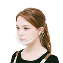 STOCK IN USA 10 Pcs Reusable Plastic Clear Face Covering Transparent mask for Restaurant, Hair Salon, Nail shop, School. White Frame(601) EZ MEDICLEAN CORP