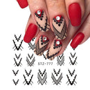 13 Sheets Black Nail Art Stickers Water Transfer Decals Nail Supplies Decorations Accessories with Flowers Necklace Jewelry Dream Catcher Feather Design Foil Tattoo for DIY Nail Manicure Tips ARTEM