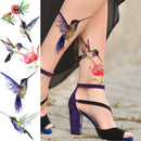 15 Sheets FANRUI 3D Watercolor Hummingbird Temporary Tattoos For Women Girl Small Multicolor Hummer Birds Tattoo Temporary Colorful Flower Fake Face Tatoo Kids Tiny Hands Waterproof Tatto Adult Tato FANRUI
