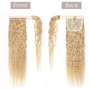 100% Human Hair Ponytail Extensions 18 Inches Wrap Around Human Hair Ponytail With Comb Clip in One Piece Pony Tail Hairpiece Long Corn Wave Curly For Black Women