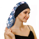 Sent Hair Extra Long Satin Bonnet Sleep Cap for Women Double Layer Silky Hair Bonnet for Braids,Curly,Long Hair- Soft Elastic Band,Blue Floral sent hair Store