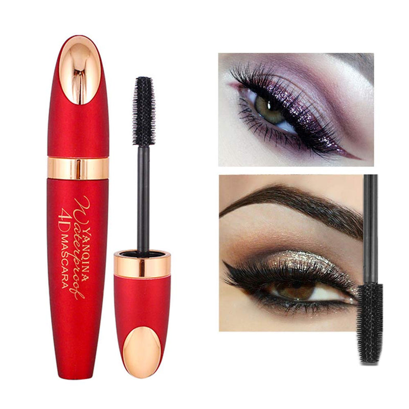 4D Silk Fiber Mascara Waterproof Liquid Mascara Thickening Lengthening Lash Long Lasting Charming Eye Makeup Valentine's day gift for women Glechen