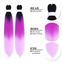 Braiding Hair Pre Stretched Braids Ombre Purple Braiding Hair 8 pack Synthetic Hair for Braids Crochet Braids 24 inches Hot Water Setting 8 Pack JulyQueen Store