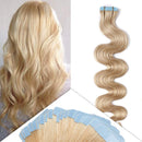 20 Inch 20pcs 100g Tape in Hair Extensions Wavy Human Hair