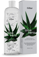 Aloe Vera Gel For Face -16 Oz - Pure Aloe from 100% Gel - Aloe Vera Gel Face Wash and Body After Sun Care - From Fresh Aloe Plants - Soothing & Moisturizing Gel CÉLOR