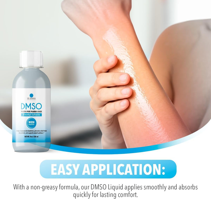 DMSO Liquid – 99.9% Pure Pharma Grade Dimethyl Sulfoxide | Soothing Topical Support & Overall Wellness | Low Odor | Made in USA | 8 oz by Dr. Robaina Infinity Warehouse