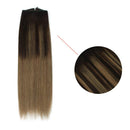 Sassina 20 Inch Balayage Halo Hair Extensions Human Hair with Miracle Wire, Dark Brown Fading into Chestnut Brown