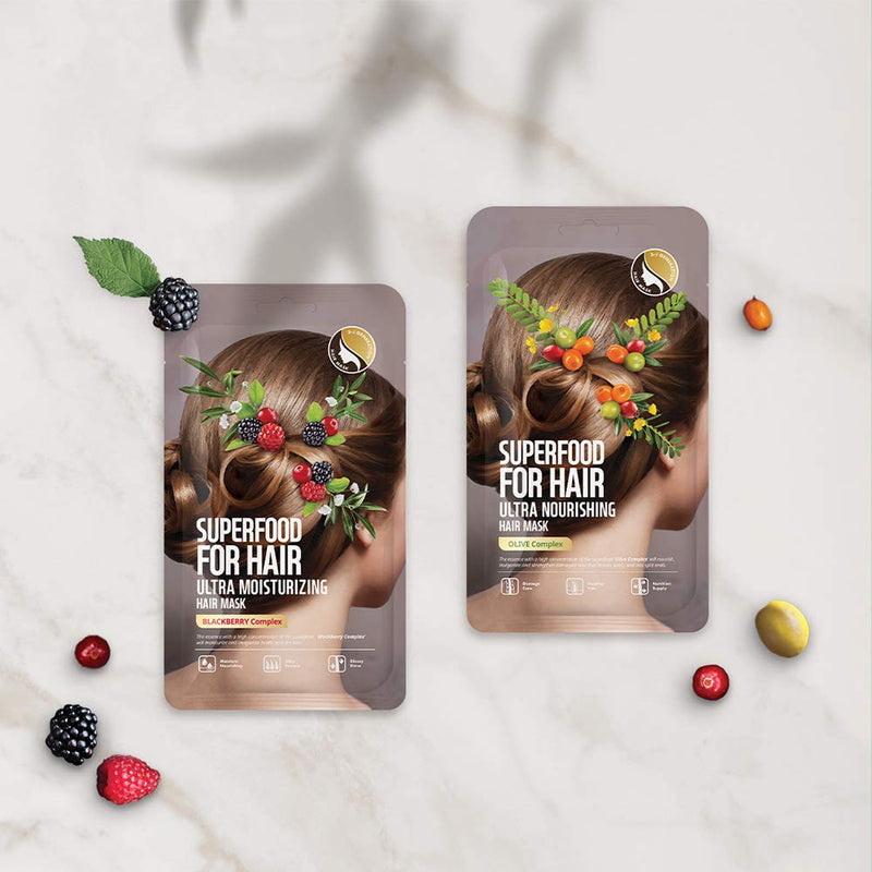 FARMSKIN Superfood for Hair Care Hair Anti-Frizz Treatment Mask Cap Ultra Nourishing Olive Set (Pack of 3), 4.23 Fl Oz FARMSKIN Store