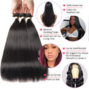Straight Bundles 9A 100% Unprocessed Straight Human Hair 3 Bundles (20 22 24 Inch) Brazilian Virgin Hair Weave Human Hair Extension Fashow