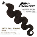 Moresoo 22 Inch Wavy Pre Bonded Hair I Tip Hair Extensions Human Hair Keratin Glue Hair Extensions Remy Hair Color
