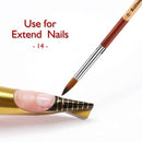 Accmor Nail Art Brush for Acrylic Powder, Wooden Handle Acrylic Nail Art Design Brush Nail Art Brushes Art Tool, Size 14 Accmor