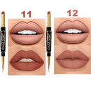 6Pcs Lip Liner and Lipstick Makeup Set,DNM Nude Matte Mat Matt Lipstick 24H and Lip Liner Set Matt Liquid for Black Mature Women Waterproof Long Lasting 24 Pens Lipstick Matte Kit with Lip liners 01 evpct